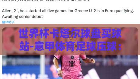 世界杯卡塔尔球盘买球站-意甲体育足球压球:2026年新规下的投注策略与避坑指南